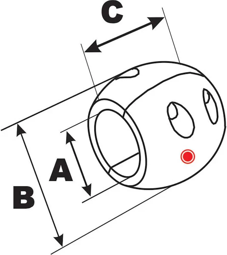 Performance Metals 1-1/2" Streamlined Shaft Anode - Aluminum