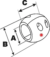 Performance Metals 1-1/2" Streamlined Shaft Anode - Aluminum