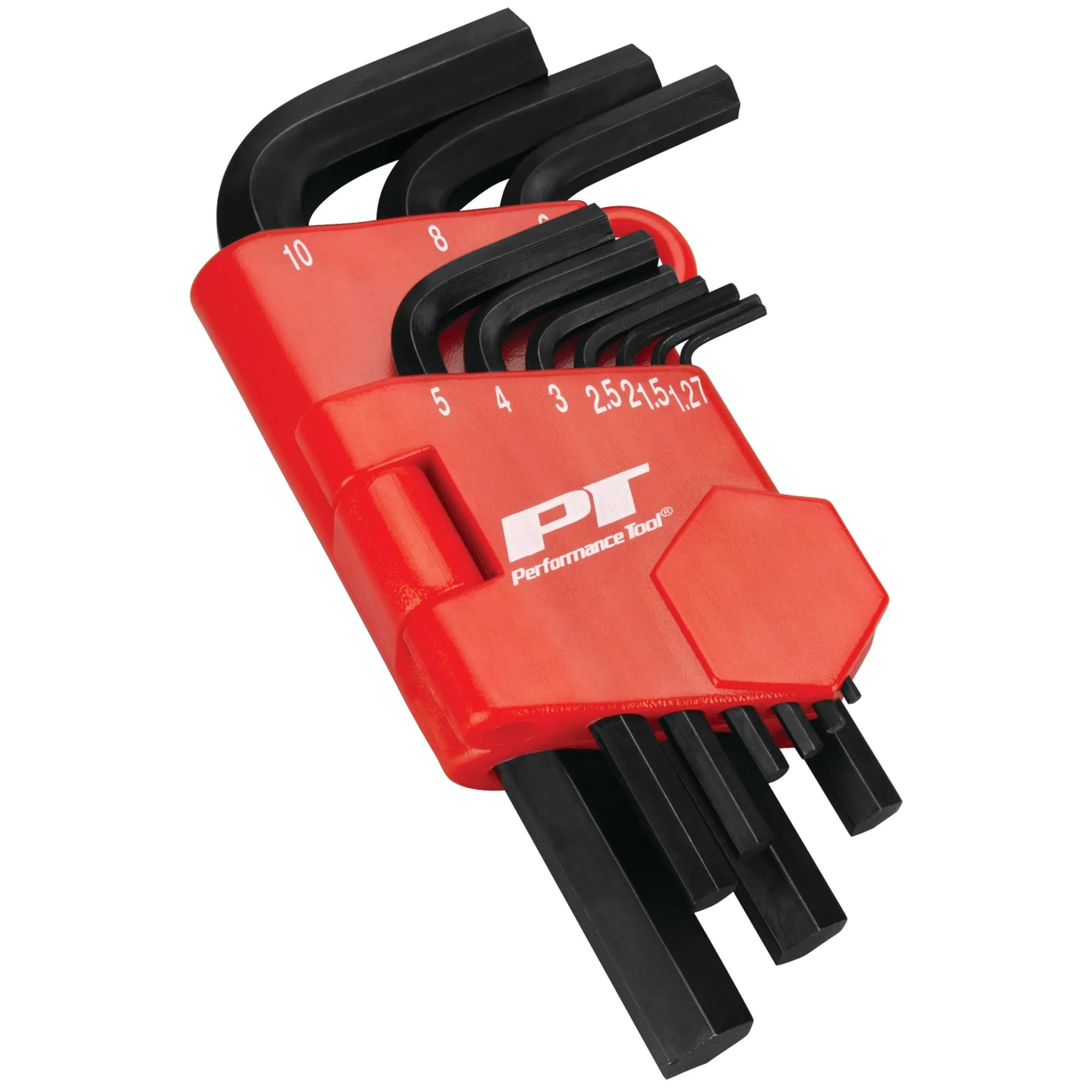 Performance Tool W86100 10-Piece Metric Hex Key Set With Handy Organizer