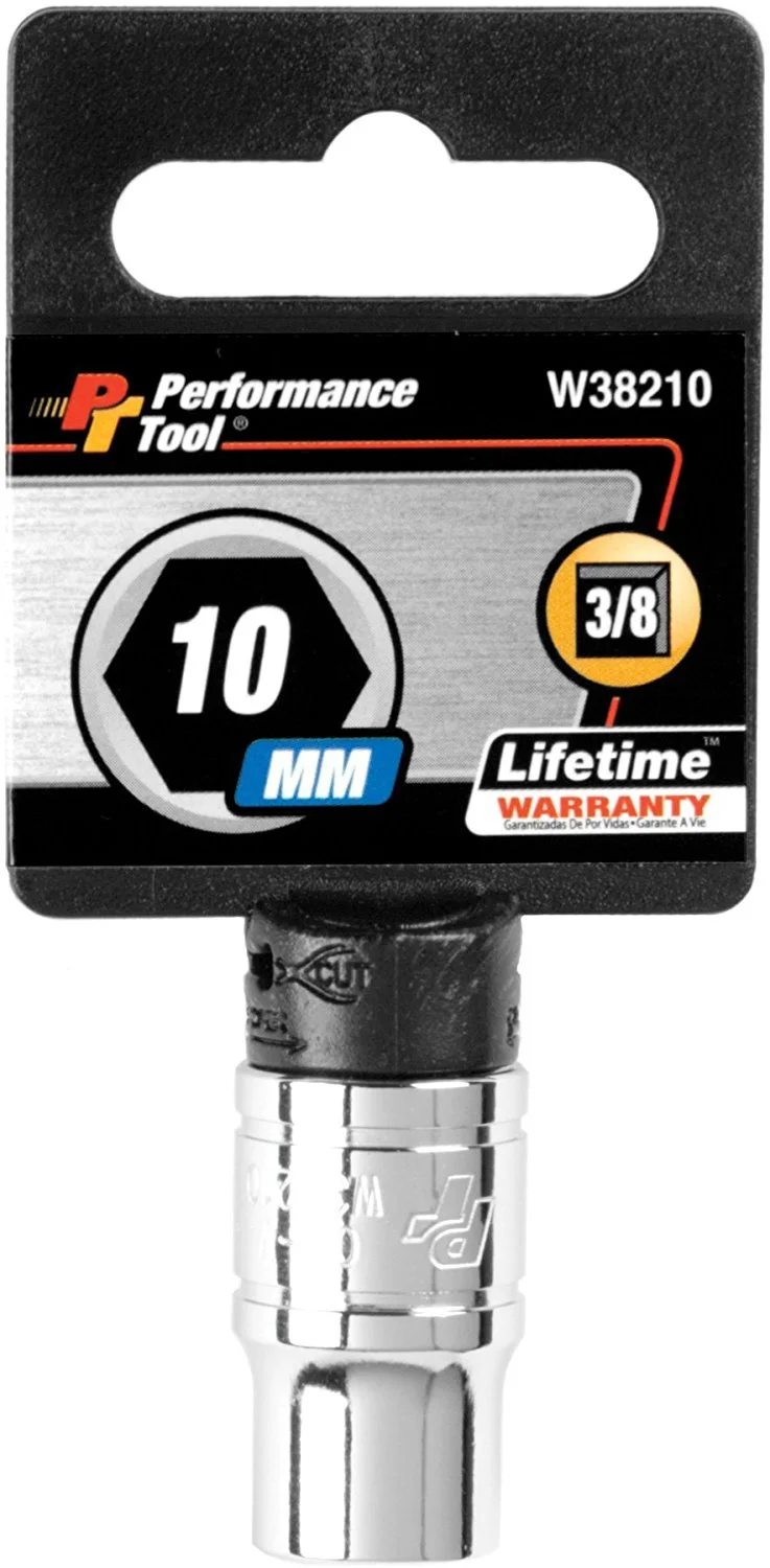 Performance Tool W38210 6-Point Socket, 3/8-Inch Drive, 10mm