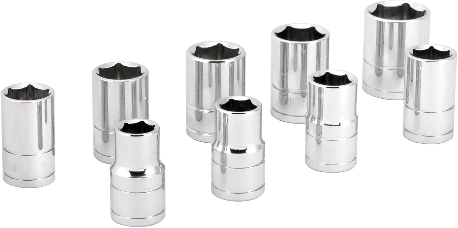 Performance Tool Metric Socket Set - Chrome Vanadium Alloy