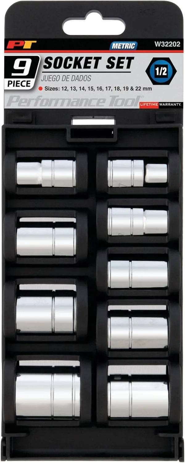 Performance Tool Metric Socket Set - Chrome Vanadium Alloy