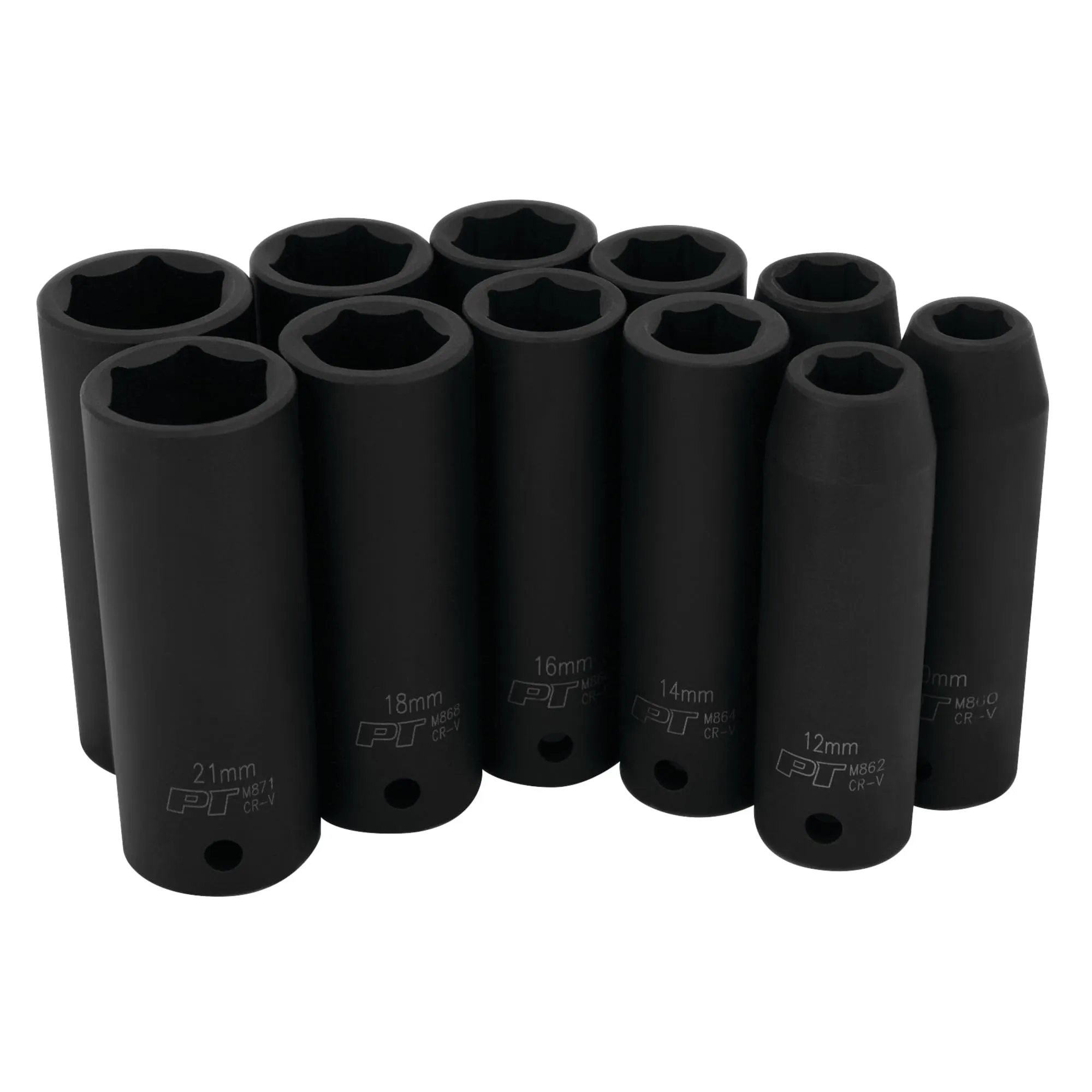 Performance Tool M591DB 1/2-Inch Drive Metric Deep Impact Socket Set, 11-Piece