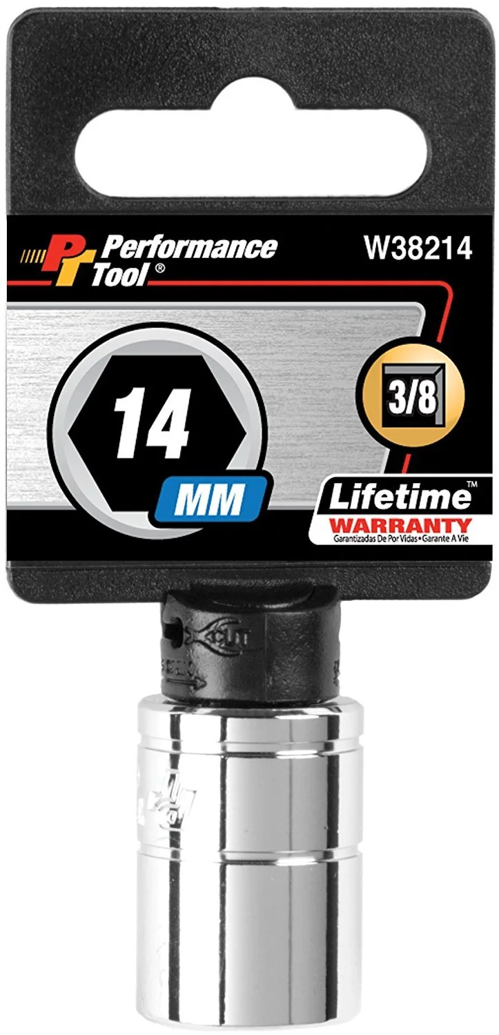 Performance Tool W38214 6-Point Socket, 3/8-Inch Drive, 14mm