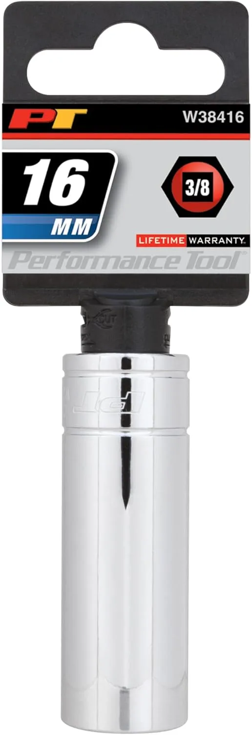 Performance Tool W38416 16mm 6-Point Socket, 3/8-Inch Drive