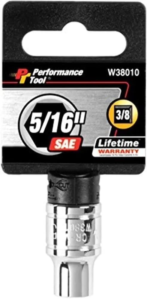 PERFORMANCE TOOL 6-Point Socket, 3/8" Drive