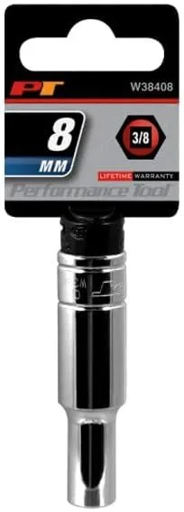 Performance Tool W38408 6-Point Socket, 3/8-Inch Drive, 8mm