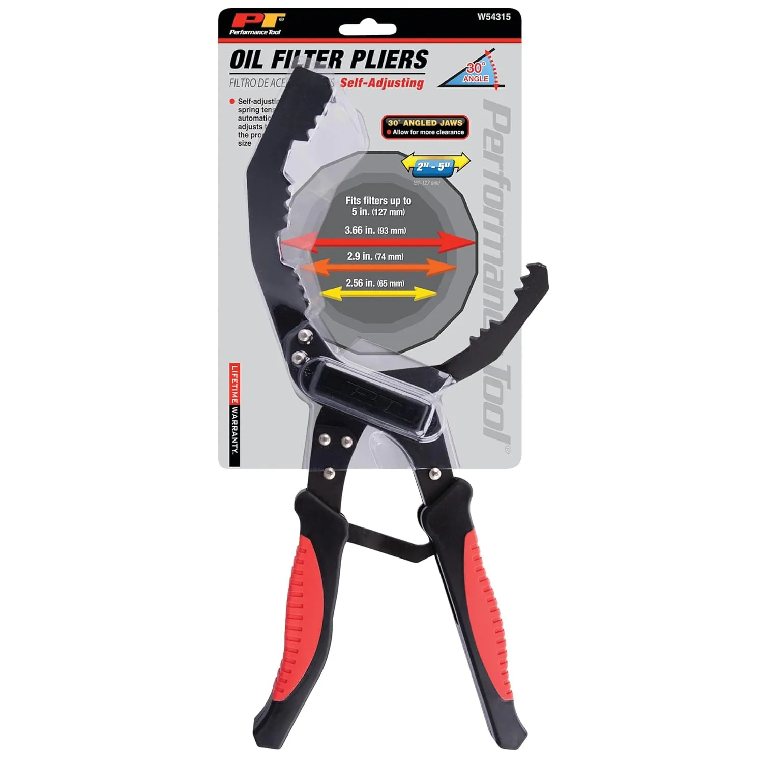 Performance Tool Angled Self-Adjusting Filter Pliers - W54315