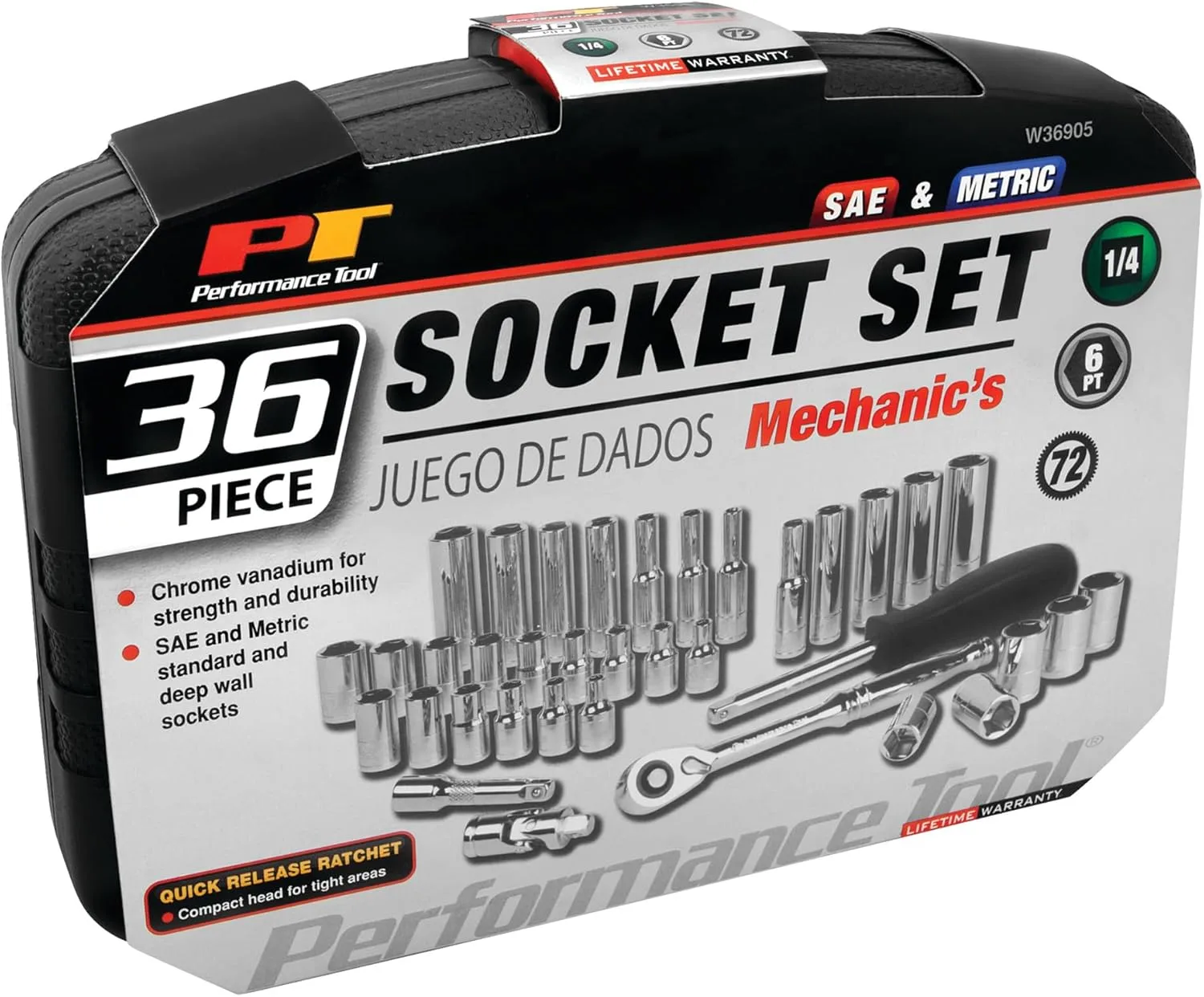 Performance Tool Mechanic's Socket Set