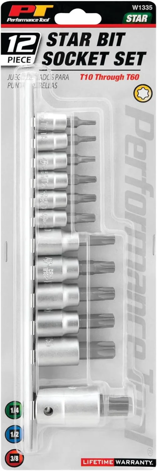 PERFORMANCE TOOL Star & External Star Socket Set
