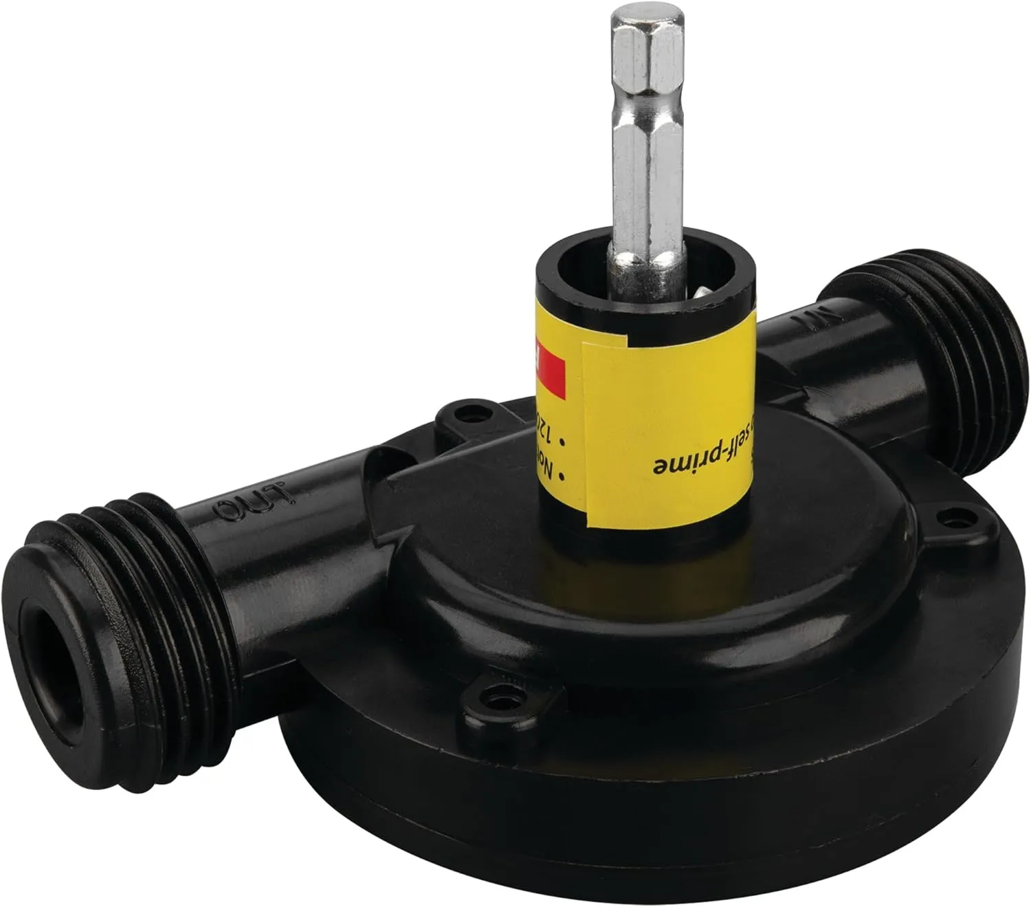 Performance Tool W1143 Liquid Transfer Pump for Corded/Cordless Drills - 225 GPH, 3/4-Inch Max Hose Diameter, Self-Priming, Corrosion-Resistant Shaft