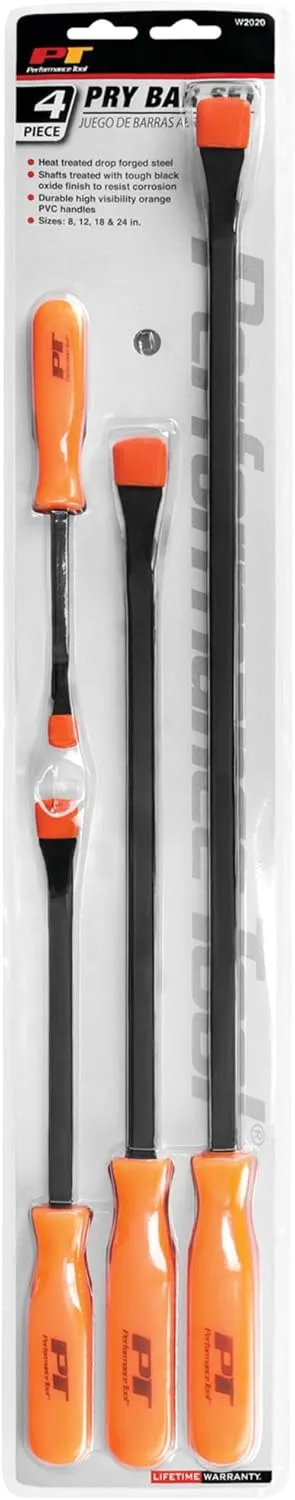 Performance Tool W2020 Pry Bar Set, 4-Piece 4Pc Pry Bar Set