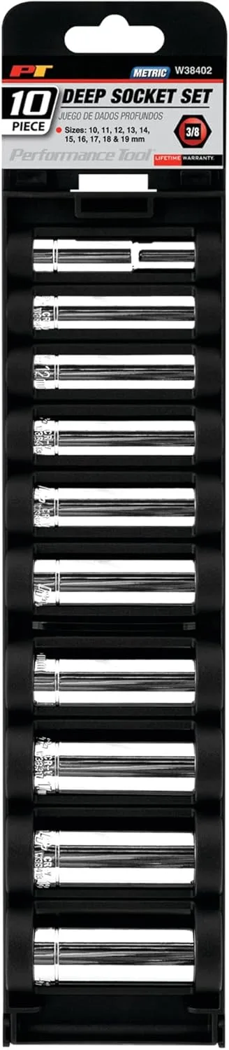 Performance Tool Metric Socket Set - Chrome Vanadium Alloy