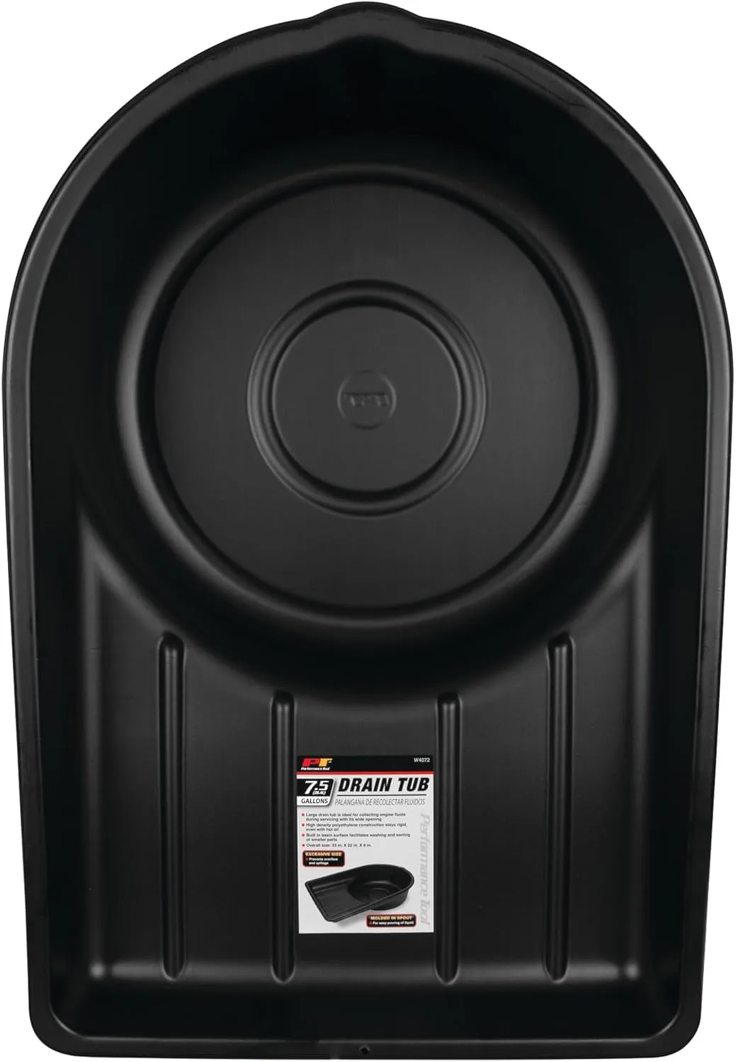 Performance Tool W4072 7.5 Gallon Oil Drain Pan - Black