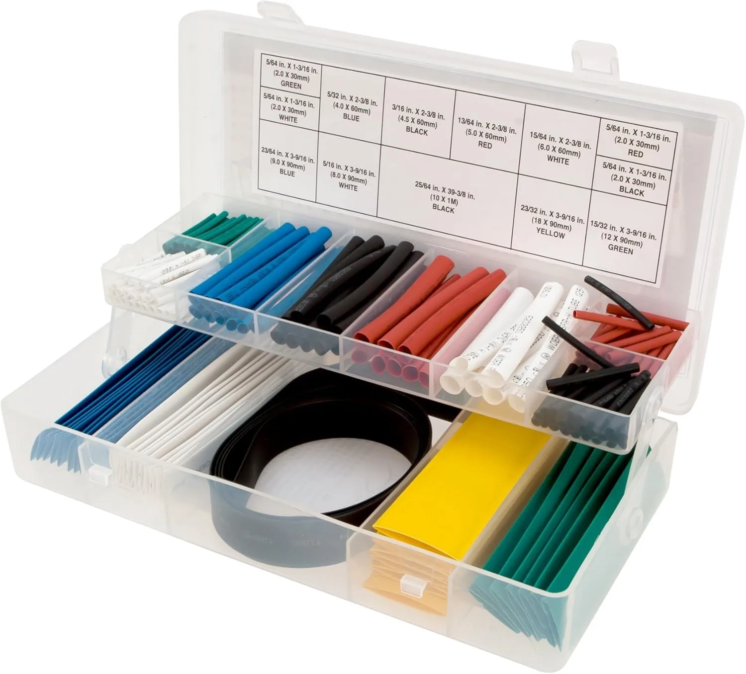 Performance Tool W540 Heat Shrink Tubing Assortment, 171pc, 2:1 Shrink Ratio