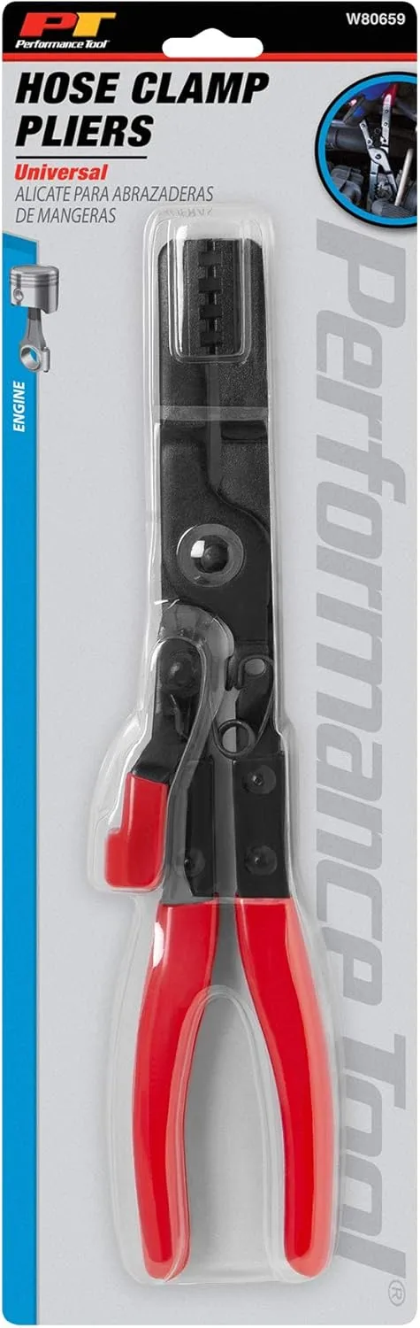Performance Tool W80659 Multi-Angle Hose Clamp Plier for Hard-to-Reach Clamps with Quick Position Locking Mechanism and Steel Construction