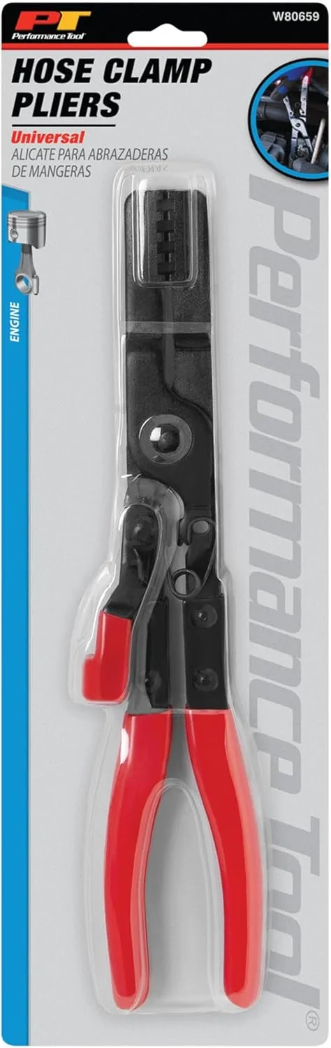 Performance Tool W80659 Multi-Angle Hose Clamp Plier for Hard-to-Reach Clamps with Quick Position Locking Mechanism and Steel Construction