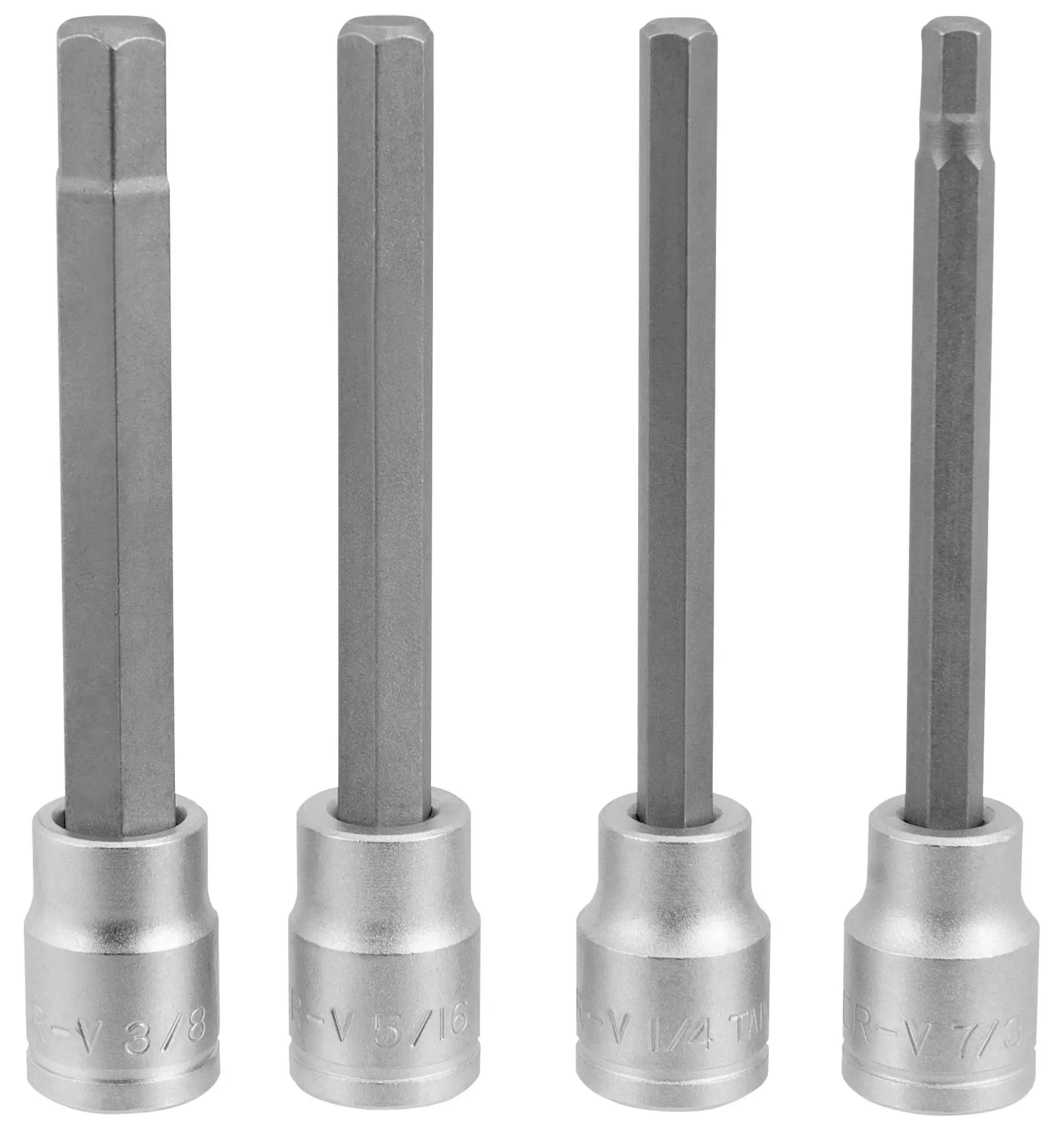 Performance Tool W86021 4pc 3/8-Inch Drive Long Brake Caliper SAE Bit Set