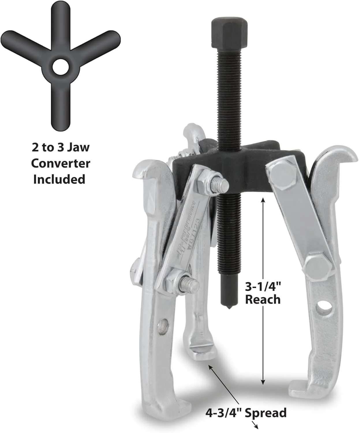 Performance Tool W87123 3-1/4-Inch Reach x 4-3/4-Inch Spread 2-Jaw Gear Puller