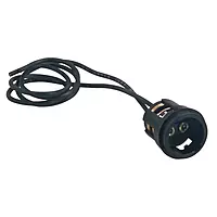 Perko Double Contact Bayonet Socket - Black Polymer w/10" Pigtail