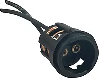 Perko Double Contact Bayonet Socket - Black Polymer w/10" Pigtail