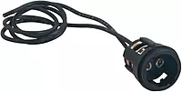 Perko Double Contact Bayonet Socket - Black Polymer w/10" Pigtail