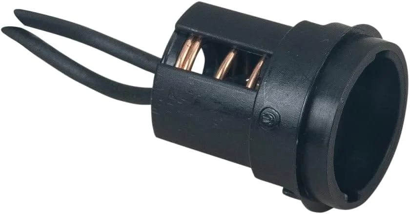 Perko Double Contact Bayonet Socket - Black Polymer w/10" Pigtail