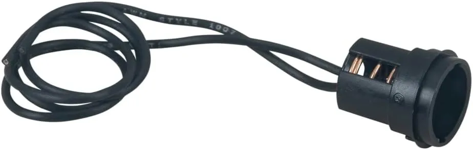 Perko Double Contact Bayonet Socket - Black Polymer w/10" Pigtail
