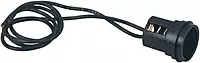 Perko Double Contact Bayonet Socket - Black Polymer w/10" Pigtail