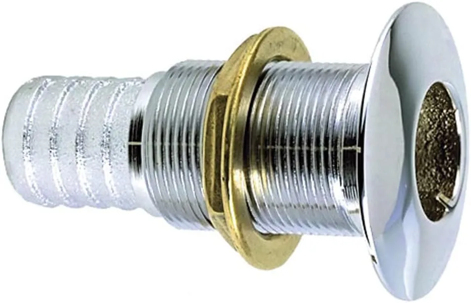 PERKO 0350004DPC Chrome-Plated Thru-Hull Fitting for 5/8" Hose - Made in USA