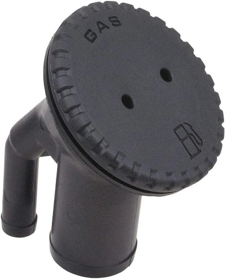 Perko 0542 Vented Fill f/1-1/2 Hose - Angled Neck - Gas - Black