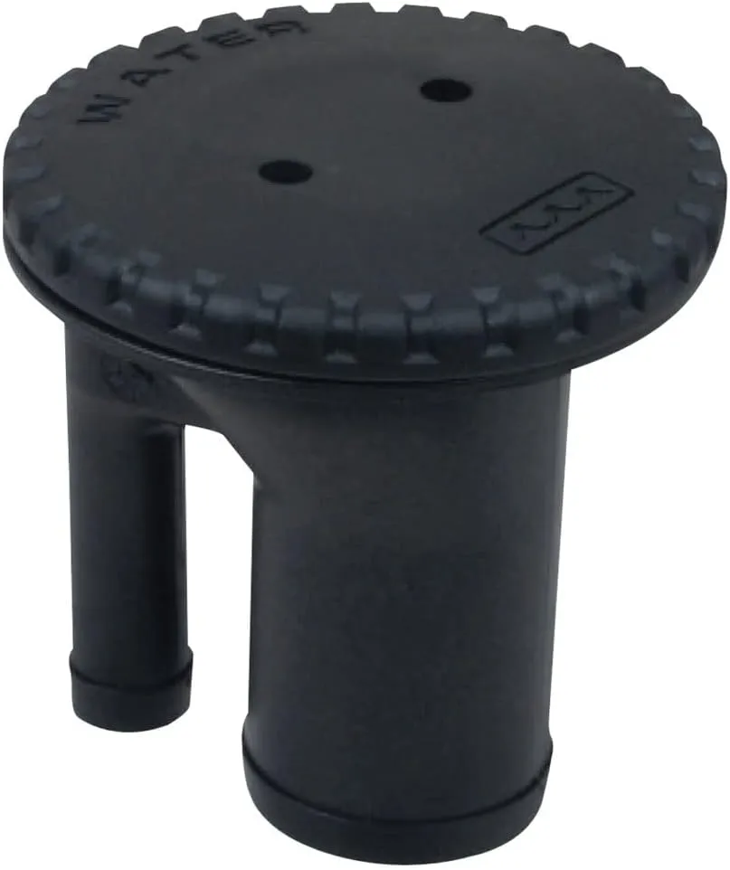 Perko 0543DPGBLK Polymer Vented Fill with Straight Neck for 1-1/2" Hose - Gas-Marked Black Polymer Cap