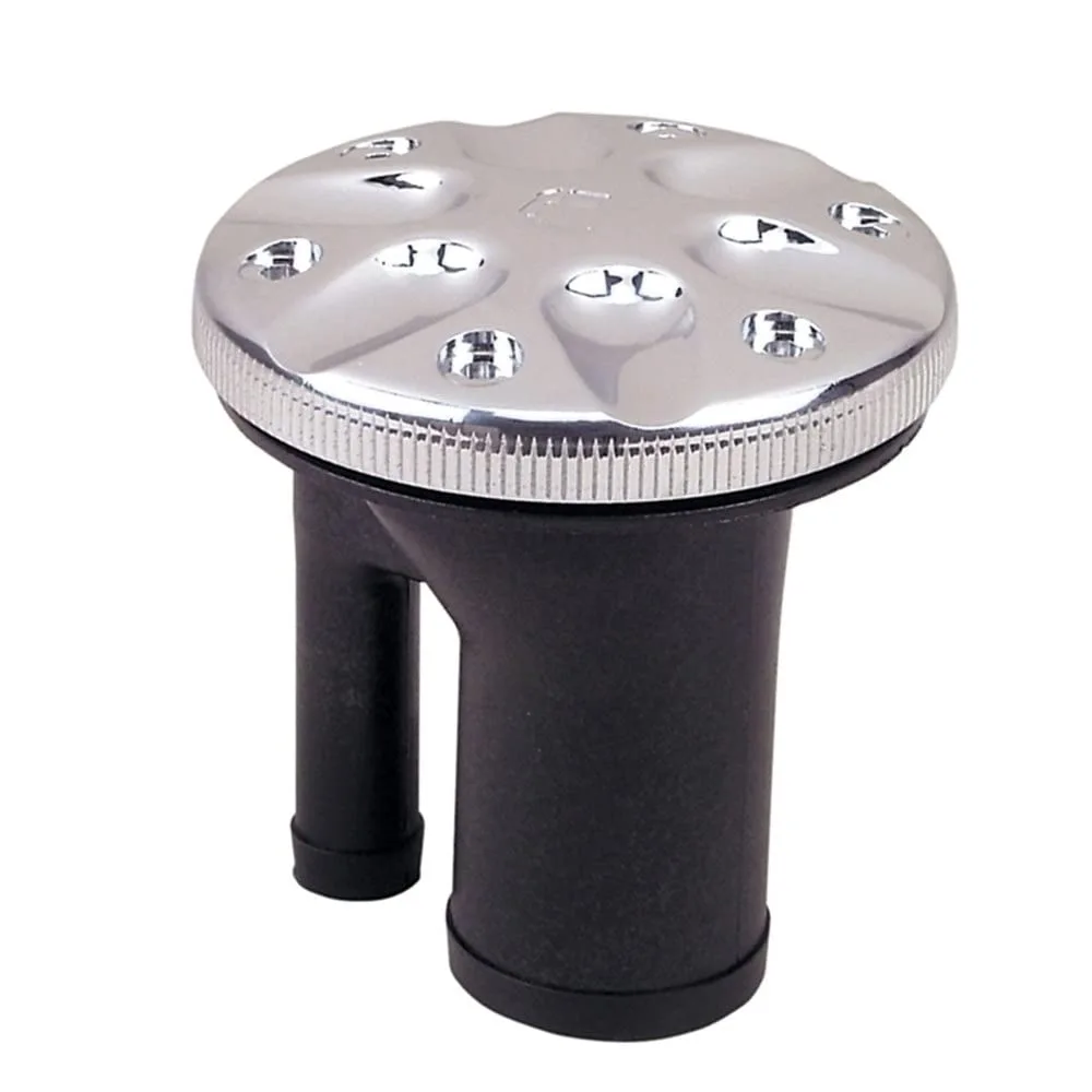 Perko 0591DPGCHR Vented Fill with Straight Neck for 1-1/2" Hose - Gas-Marked Chrome Cap