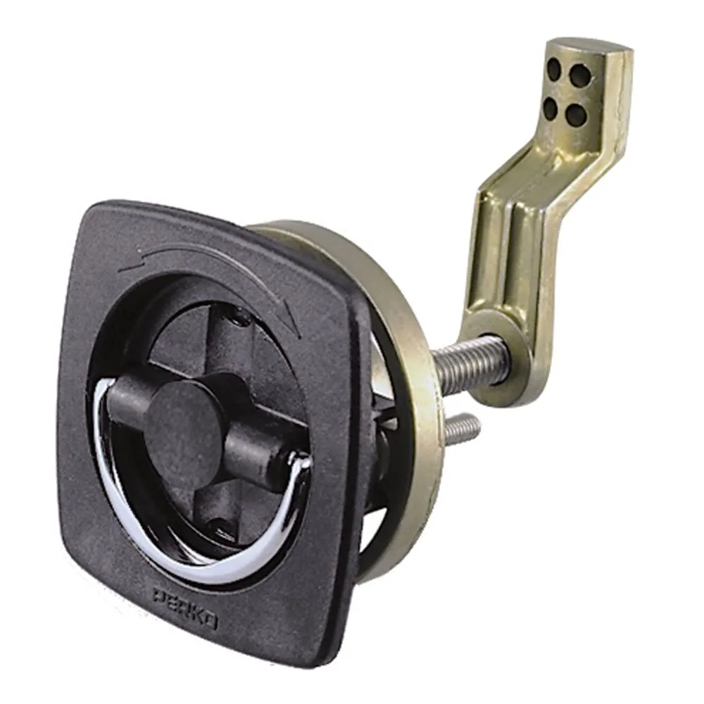 Perko Flush Latch - Non-Locking - 2.5" x 2.5" w/Offset Cam Bar & Flexible Polymer Strike