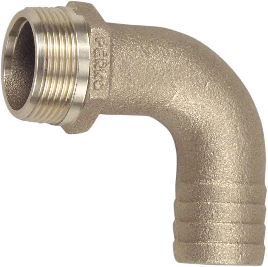 Perko 1-1/2" Pipe to Hose Adapter 90 Degree Bronze MADE IN THE USA