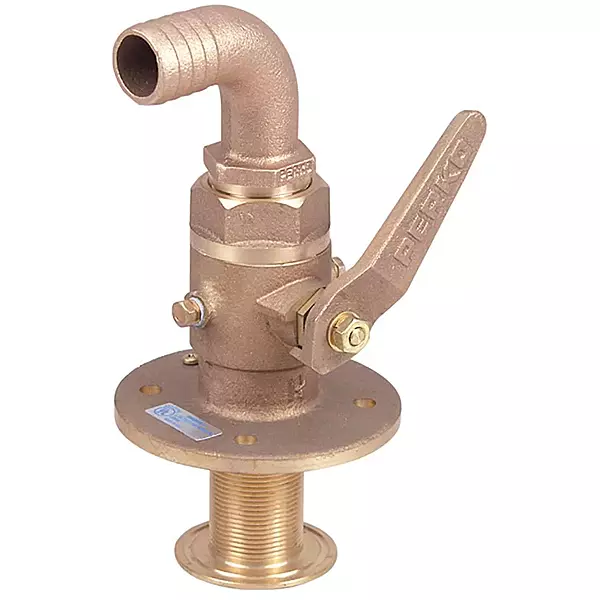 Perko 1-1/2" Seacock w/Curved Tail Piece
