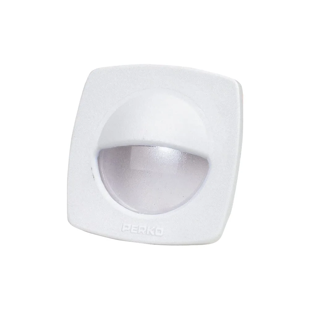 Perko 1074DP2WHT LED Utility Light with Snap-On Front Cover for 1.75" Diameter Hole - White Polymer
