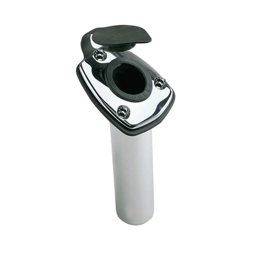 Perko 1205DP0CHR 65° Angled Flush Mount Rod Holder, Chrome/Black One Size