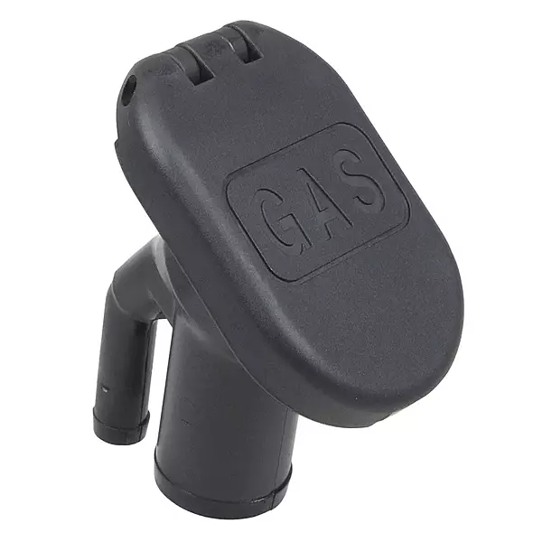 Perko 1318DPGBLK Polymer Vented Gas Fill with 35° Angled Neck for 1.5" Hose - Black