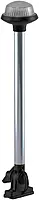 Perko 1637DP0CHR Vertical-Mount Fold Down White All-Round Pole Light - 14-1/8" Height, Black Polymer Base and Top