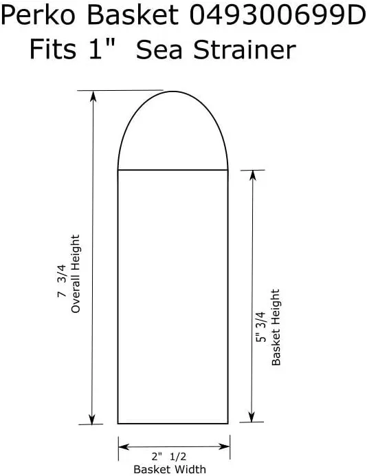 Perko 304 Stainless Steel Basket Strainer Only
