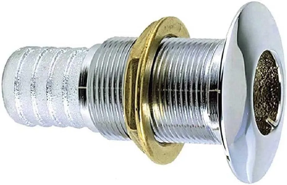 Perko 3/4" Thru-Hull Fitting f/ Hose Chrome Plated Bronze MADE IN THE USA