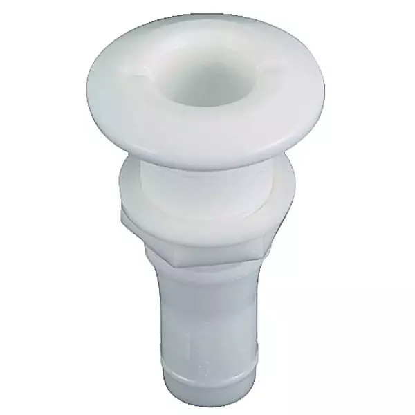 Perko 3/4" Thru-Hull Fitting for Hose - White Plastic, Made in the USA