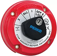 Perko 8504DP Medium Duty Battery Selector Switch with Alternator Field Disconnect and Key Lock , 5-1/4" Dia. x 2-5/8"