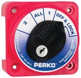 Perko Compact Medium Duty Battery Selector Switch w/Key Lock