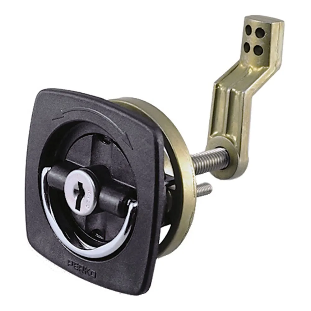 Perko Black Flush Lock - 2.5" x 2.5" w/Offset Cam Bar & Flexible Polymer Strike