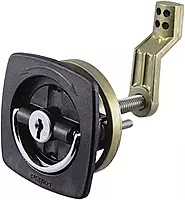 Perko Black Flush Lock - 2.5" x 2.5" w/Offset Cam Bar & Flexible Polymer Strike