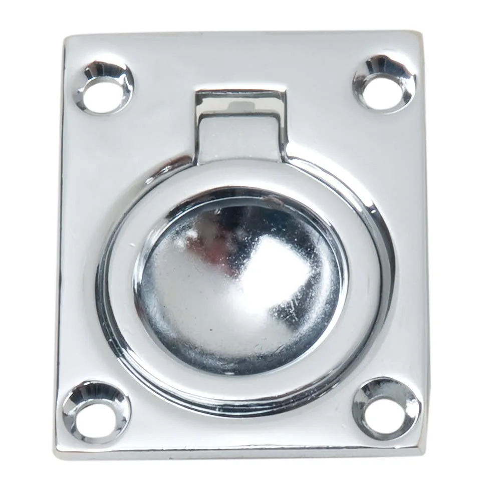 Perko 0841DP0CHR Flush Ring Pull - Chrome Plated Zinc, Gray
