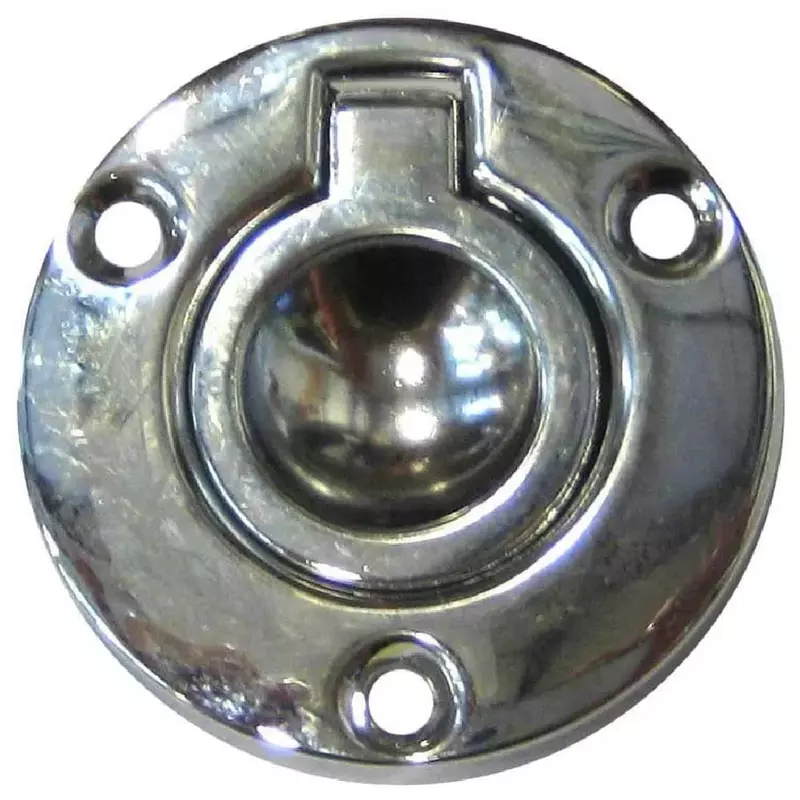 Perko 1232DP2CHR Round Flush Ring Pull - 2" - Chrome Plated Zinc