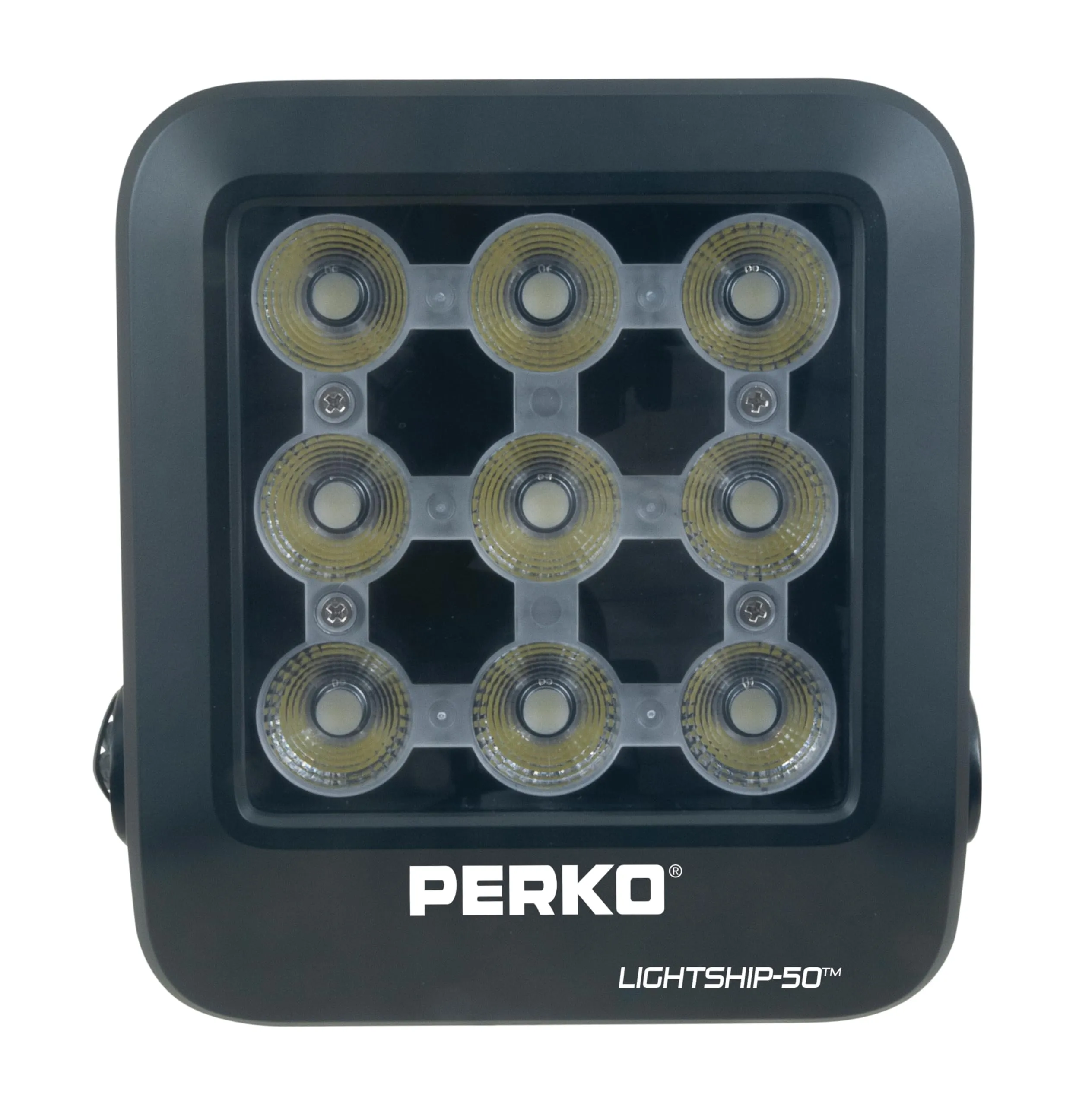 Perko 1643050F0B Lightship 50 High Performance LED Floodlight - 7,500 Lumens, Black
